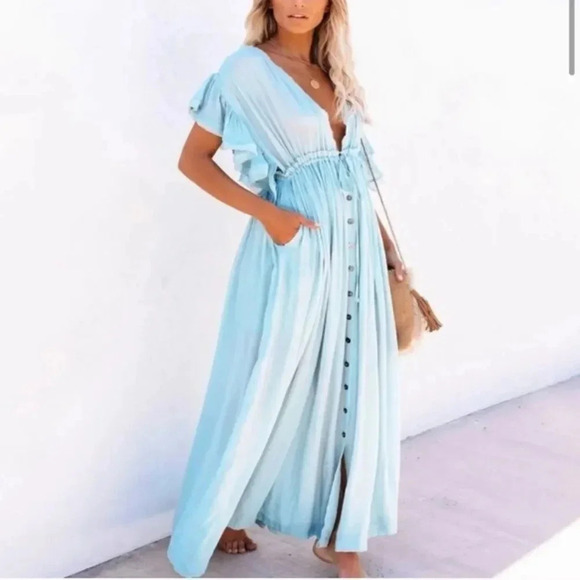 Vintage Bohemian Long Beach Dress - Picture 3 of 12